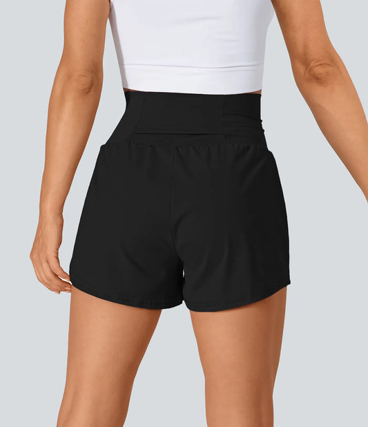 2-i-1-fitnessshorts med bakficka och dold sidoficka 7,6 cm