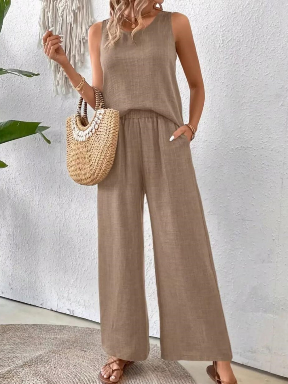 Set med spets och bar rygg i enfärgad färg