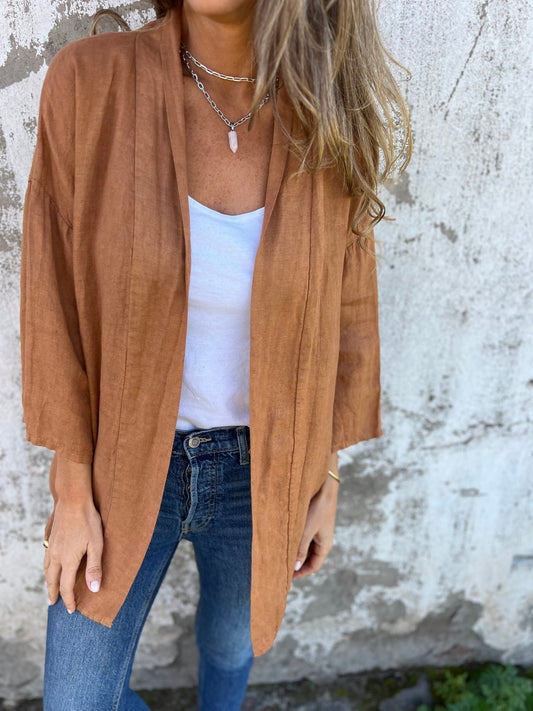 Linnejacka med volanger