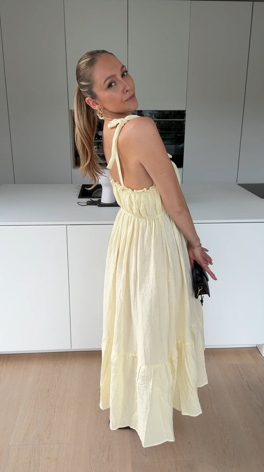 MAXI WAFLEKLÄNNING MED CITRONOLJA