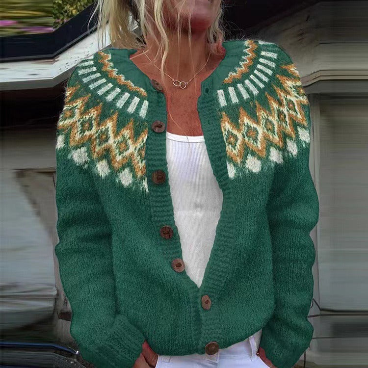 Stephanie | Vintage Isländsk Stickad Kofta