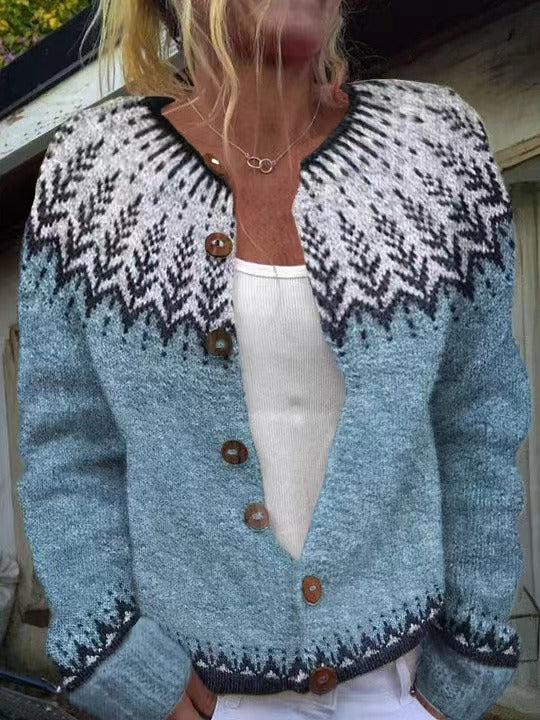 Nancy | Vintage Isländsk Stickad Kofta