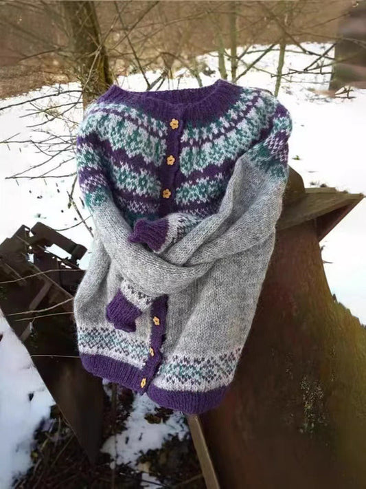 Corinne | Vintage Isländsk Stickad Kofta