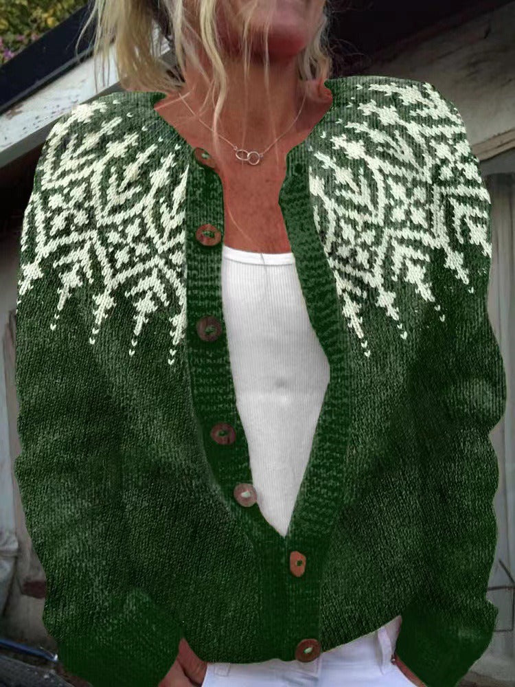Janine | Vintage Isländsk Stickad Kofta