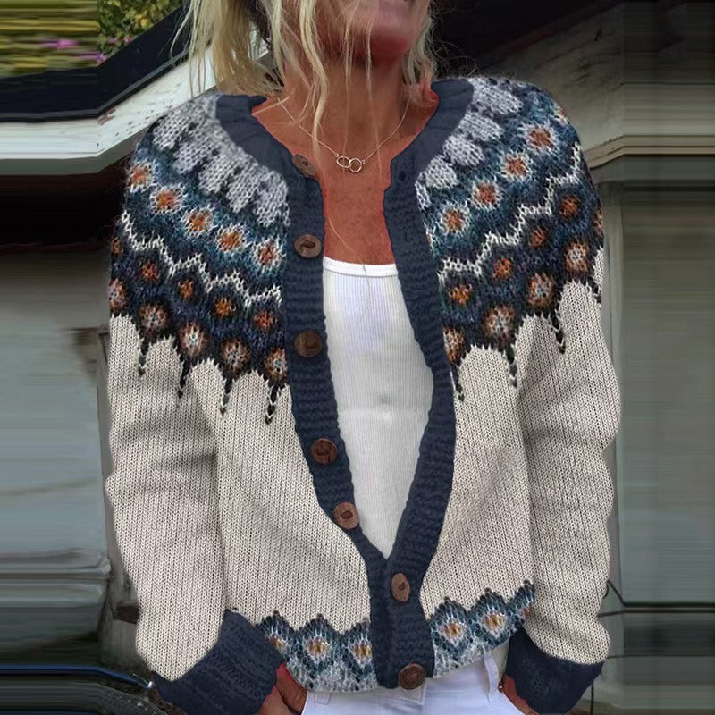 Julie | Vintage Isländsk Stickad Kofta