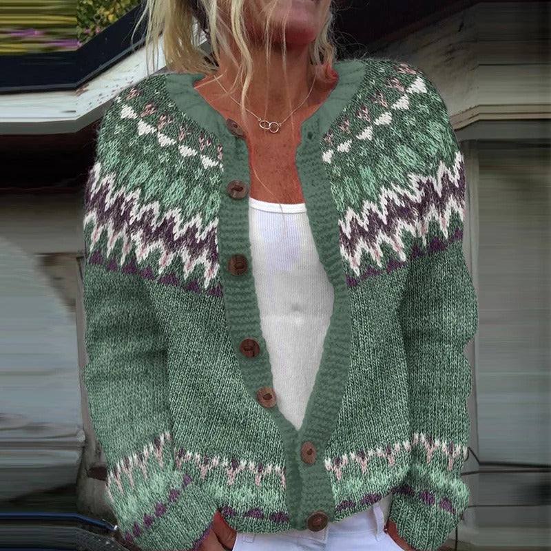 Helena | Vintage Isländsk Stickad Kofta
