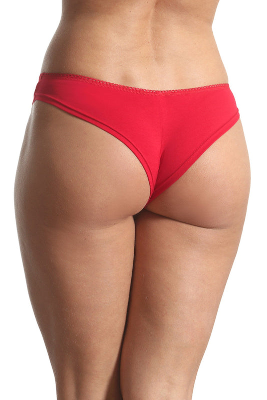 Set 3 stycken brasilianska trosor i bomull CAMI S0836 röd