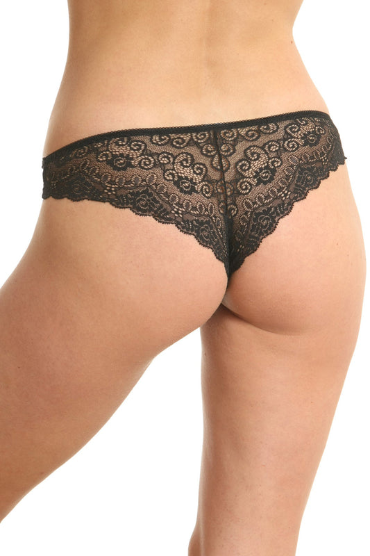Bikiniunderdel i mikrofiber och spets CATRINA svart S1136