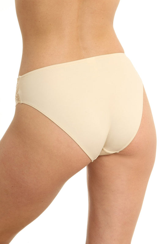 Klassisk trosa i microfiber och spets CATRINA S1137 beige