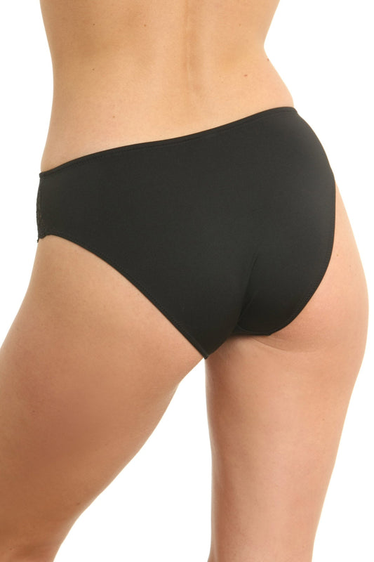 Klassisk trosa i mikrofiber och spets CATRINA S1137 svart