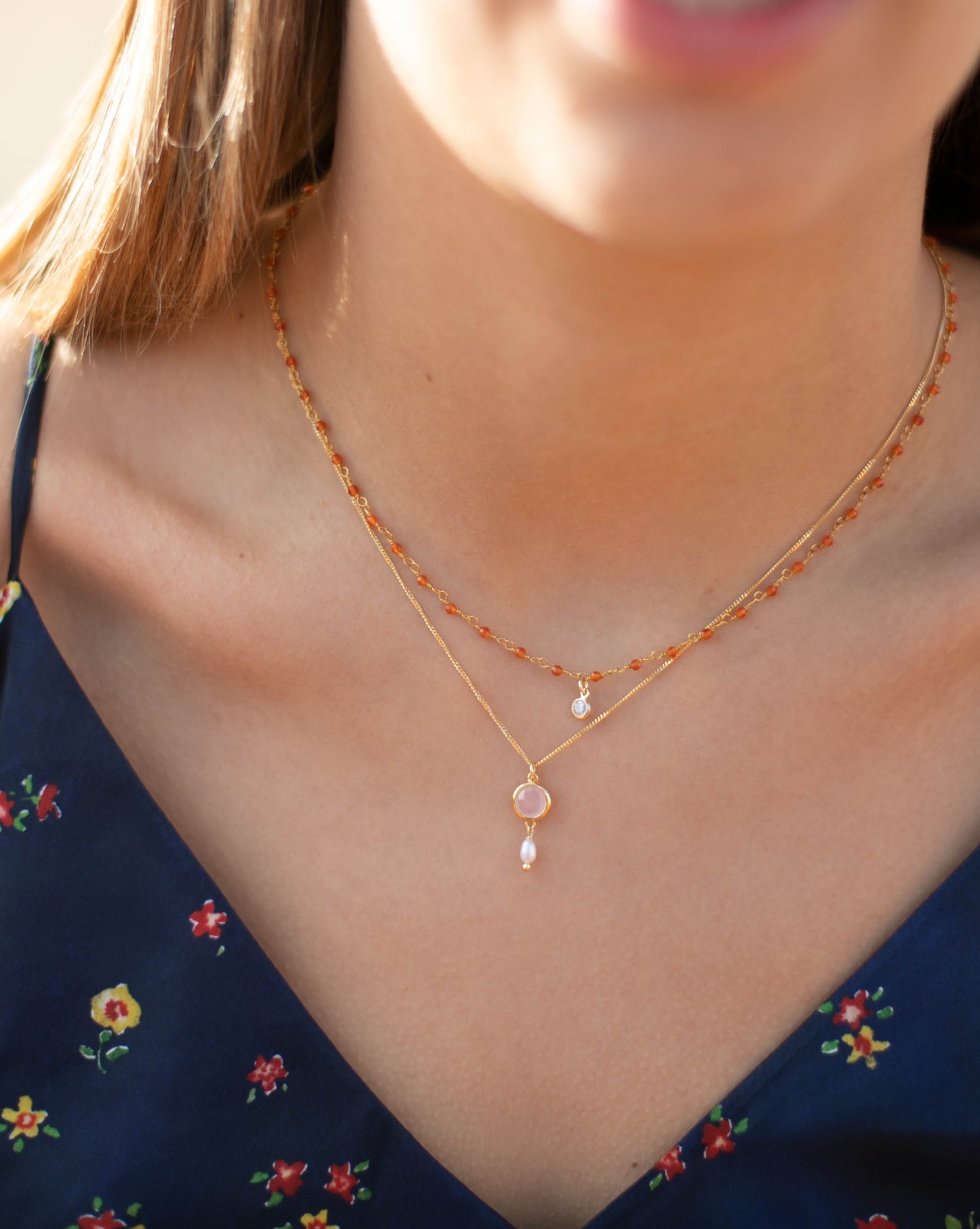 Colier JOIA med Rosa Kvarts