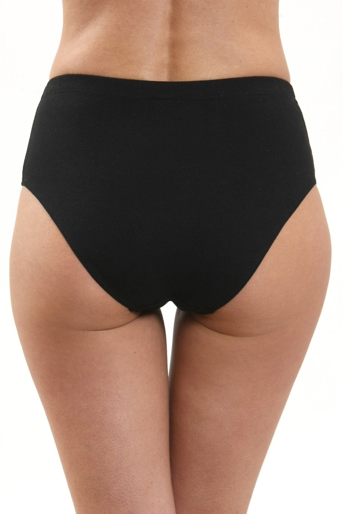 Svart klassisk trosa med hög midja i bomull FIONA S0683