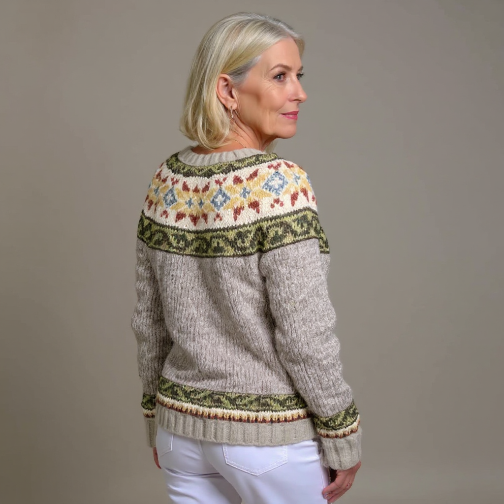 Melina | Vintage Isländsk Stickad Jacka