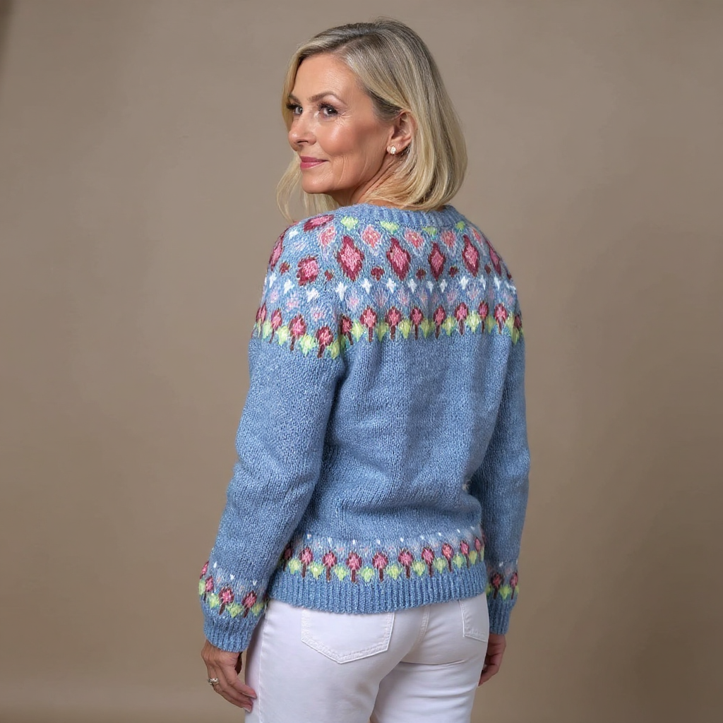 Quenne | Vintage Isländsk Stickad Jacka