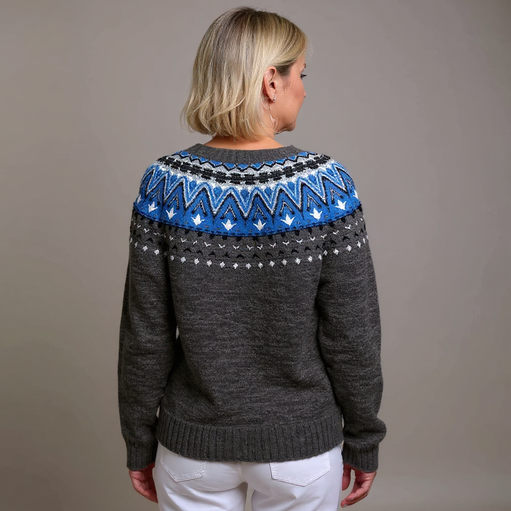 Darja | Vintage Isländsk Stickad Jacka