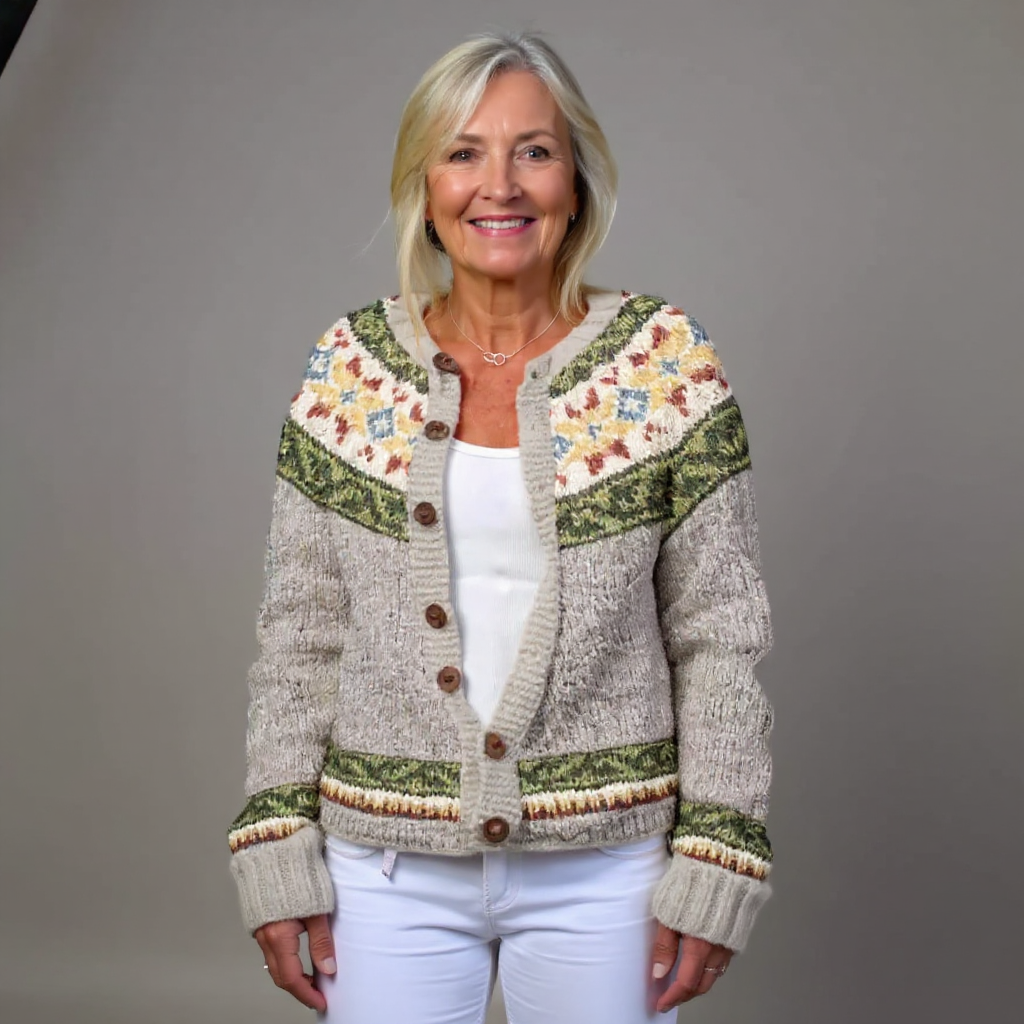 Melina | Vintage Isländsk Stickad Jacka