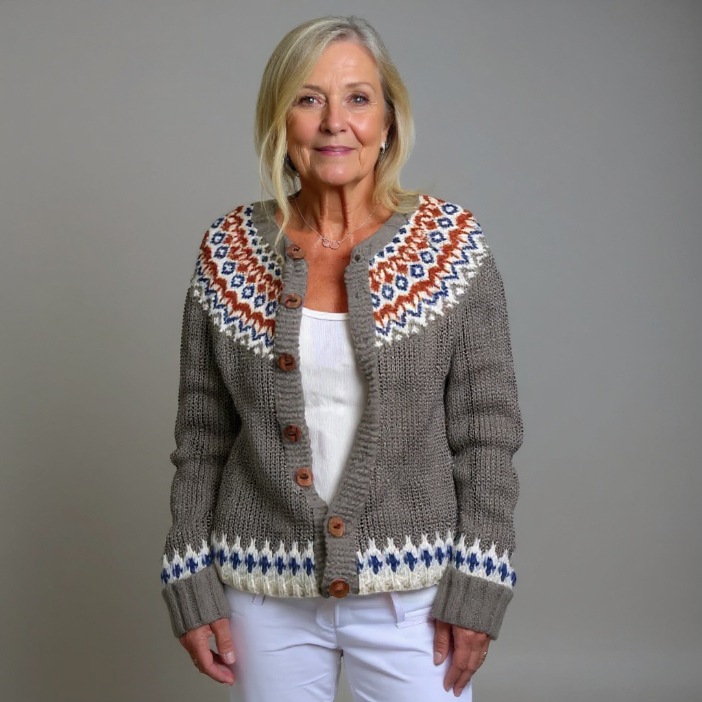 Wilma | Vintage Isländsk Stickad Jacka