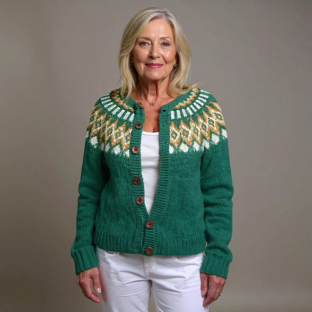 Stephanie | Vintage Isländsk Stickad Kofta