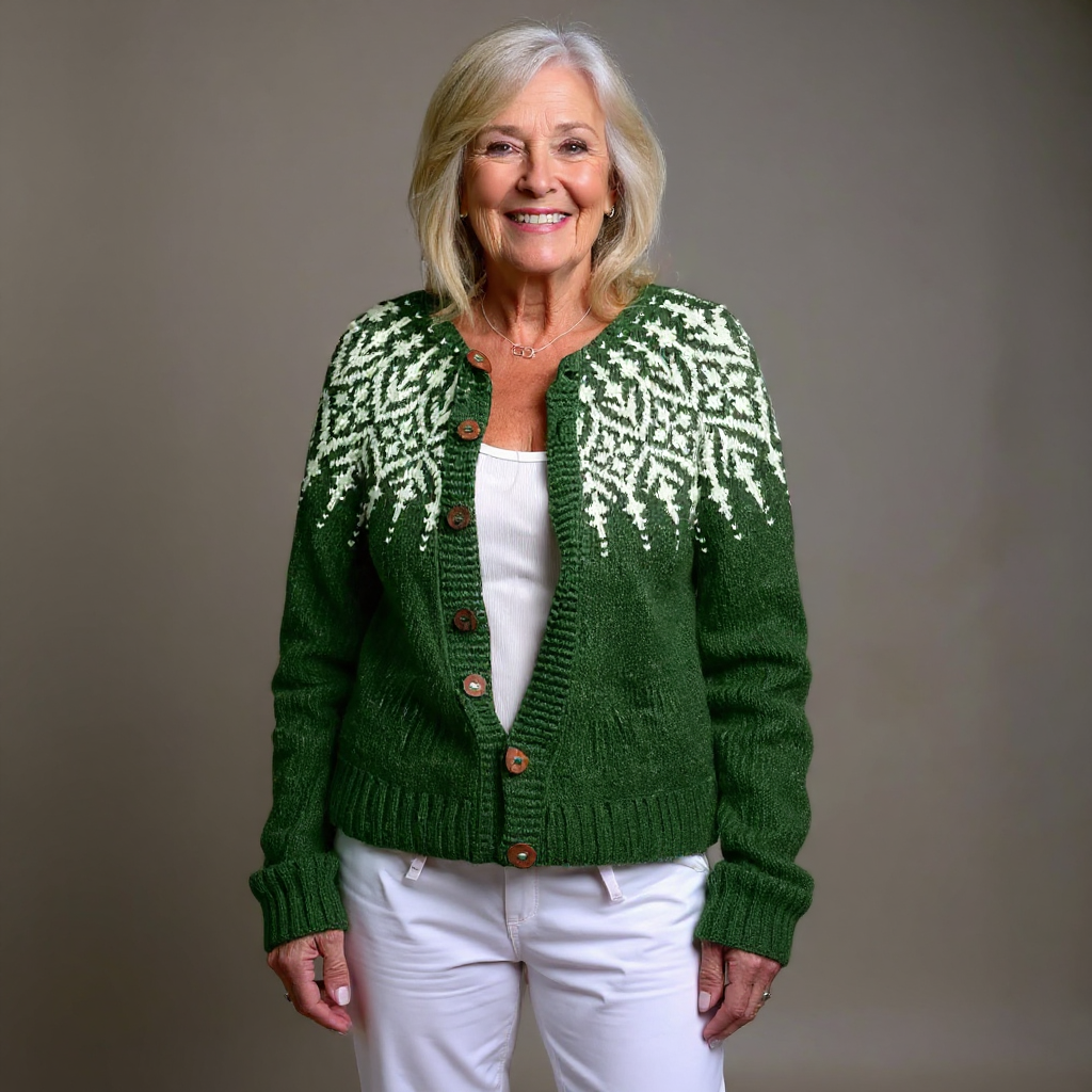 Janine | Vintage Isländsk Stickad Kofta