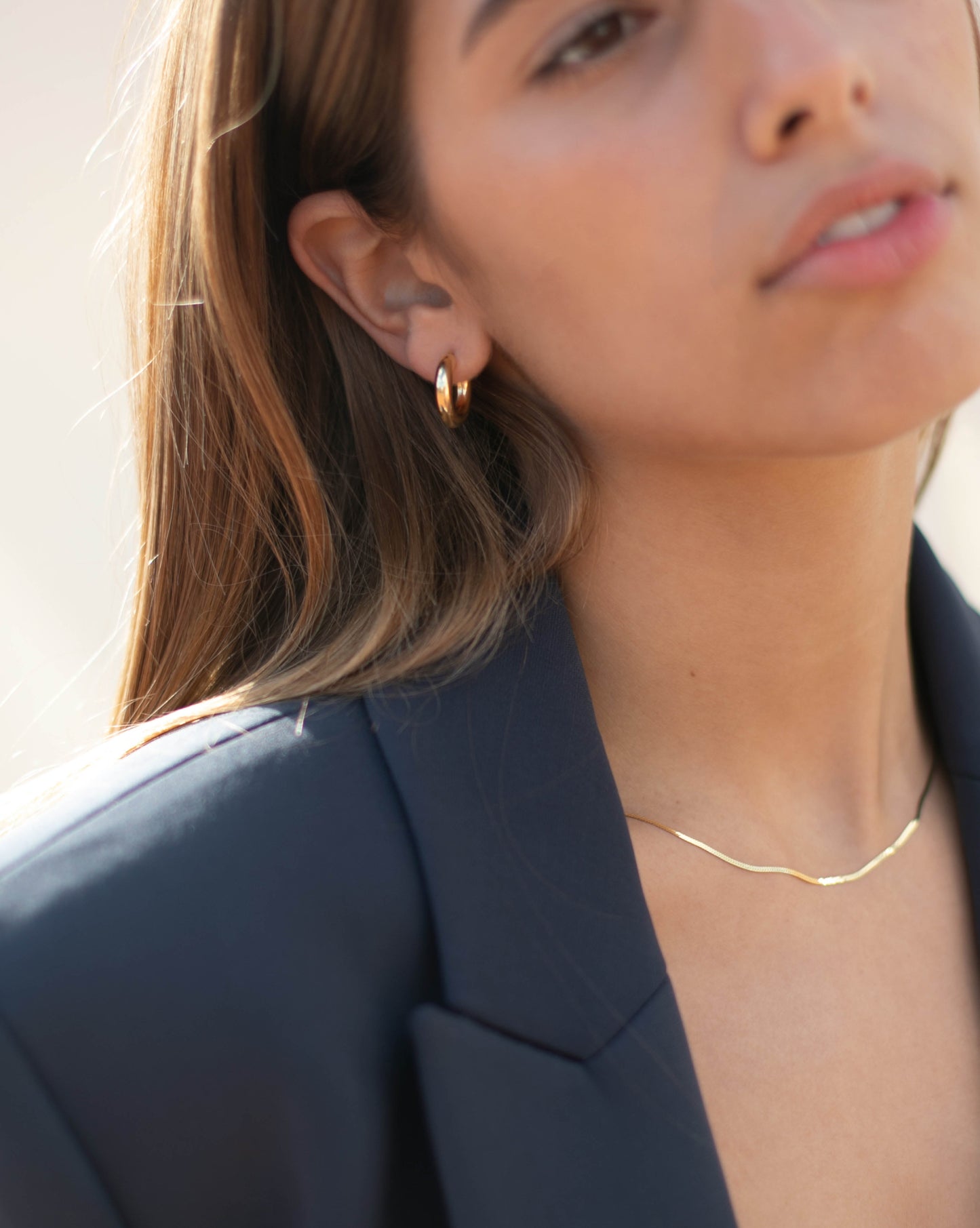 Halsband med platt kedja