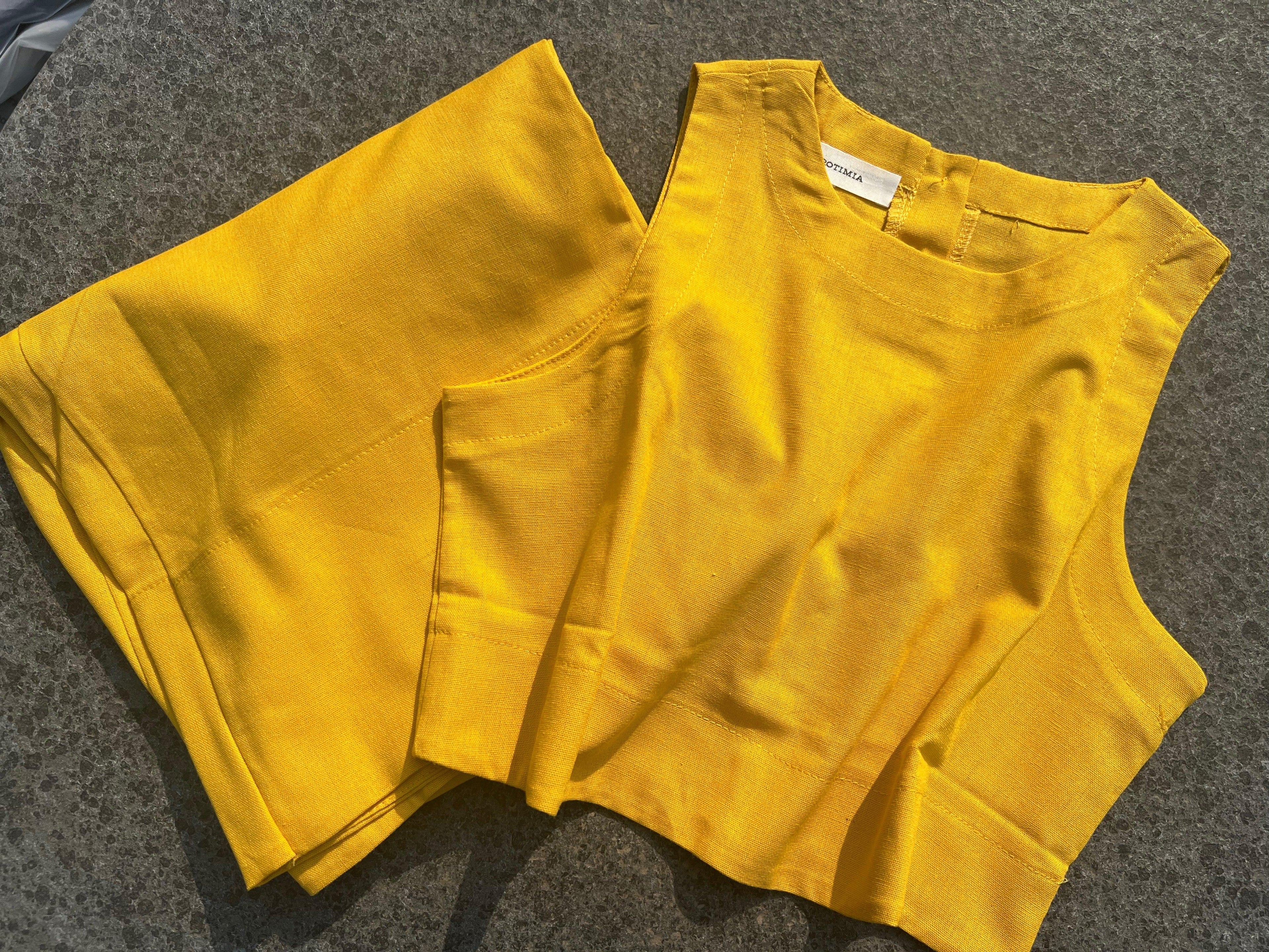 Set Chic din 2 Piese fără Mâneci, Culoare Uniformă