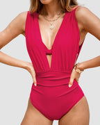 Karina | Costum de baie modelator V cu efect de control al abdomenului