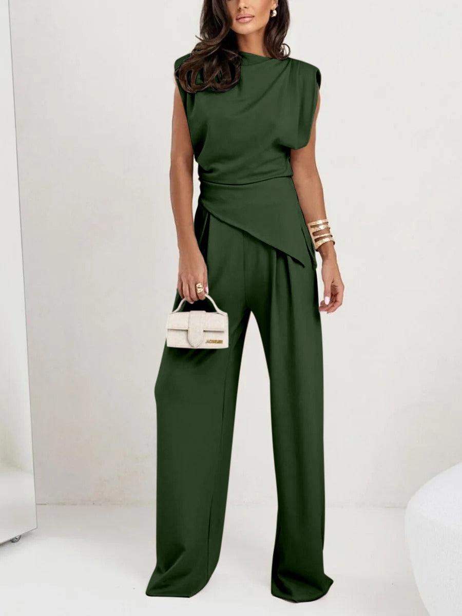 Set Casual i Två Delar utan Ärmar Oregelbunden