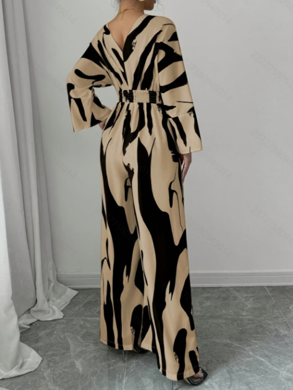 Elegant Overall med Abstrakt Mönster för Casual Mode