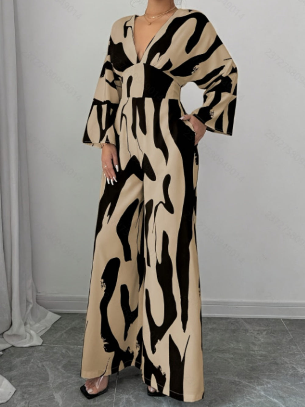 Elegant Overall med Abstrakt Mönster för Casual Mode