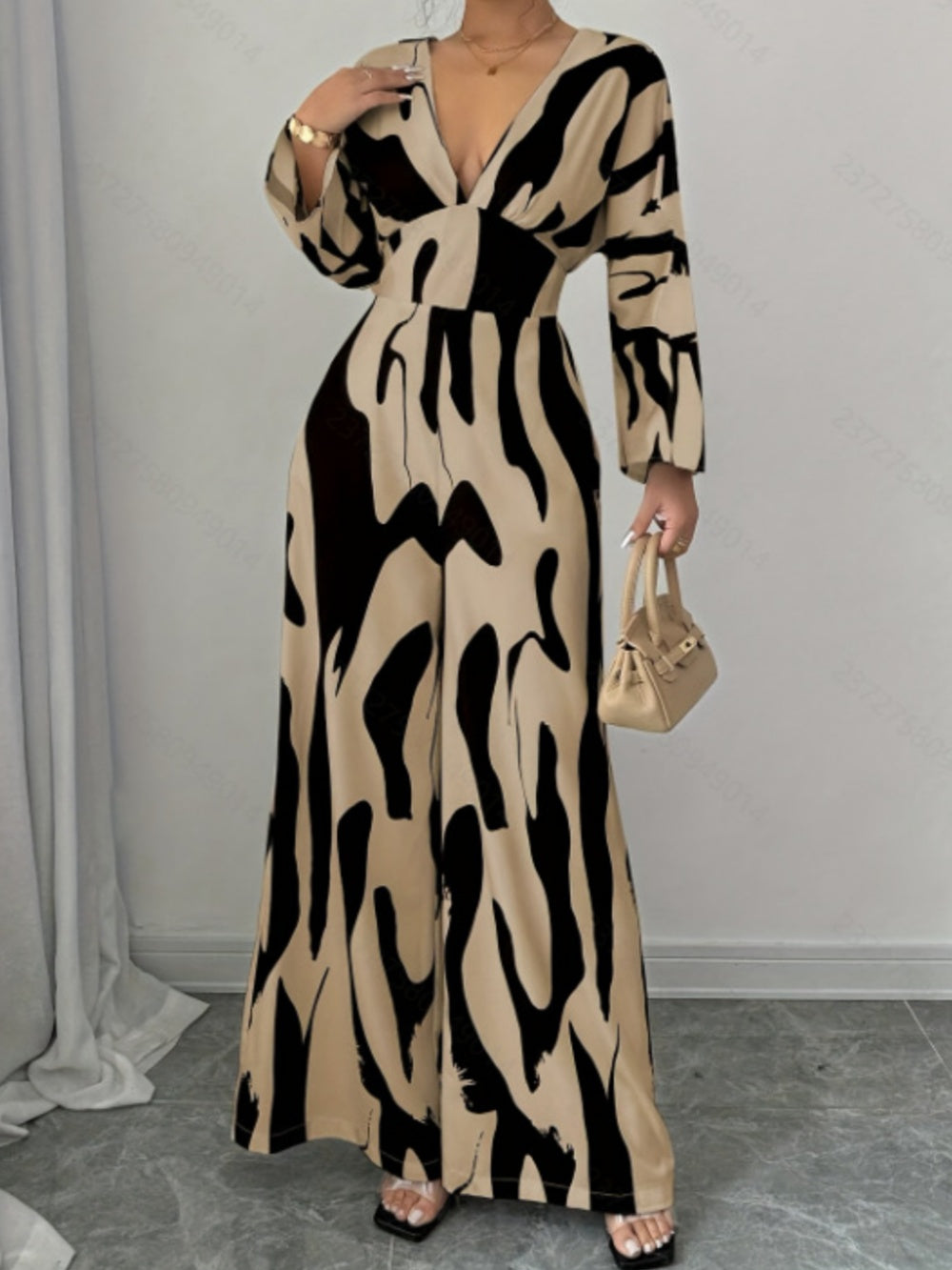 Elegant Overall med Abstrakt Mönster för Casual Mode