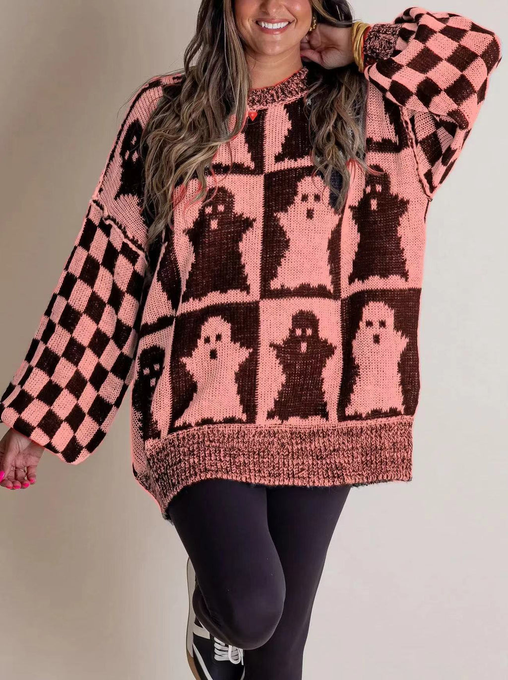 Pulover lejer cu model de Halloween