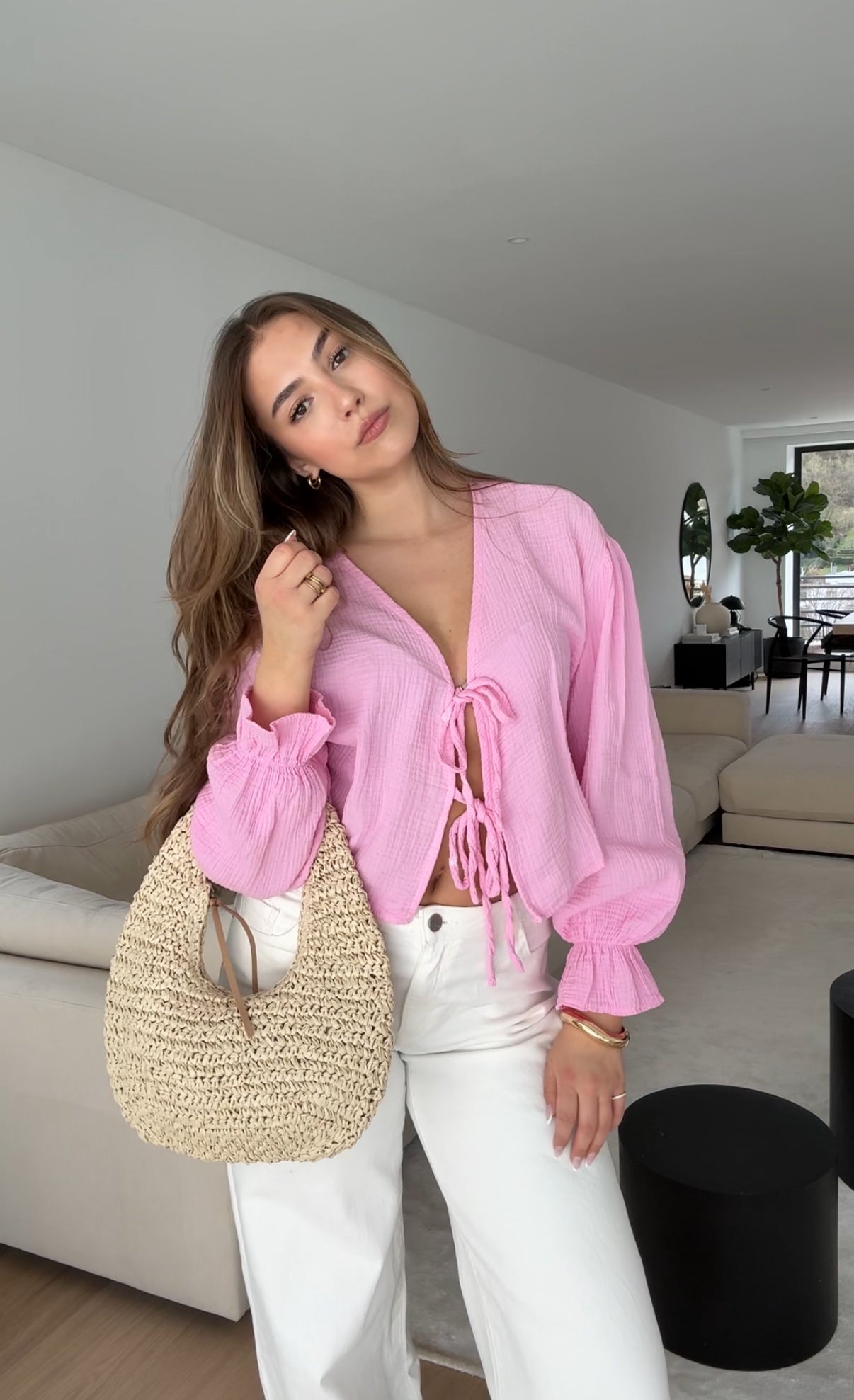 RUND STRÅHATT I KREM