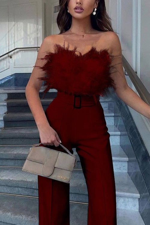 Salopetă Sexy fără Umeri, fără Mâneci, Subțire