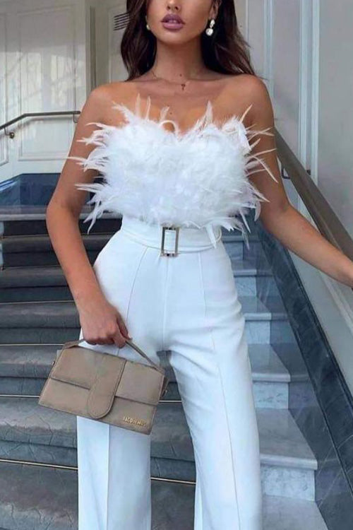 Salopetă Sexy fără Umeri, fără Mâneci, Subțire