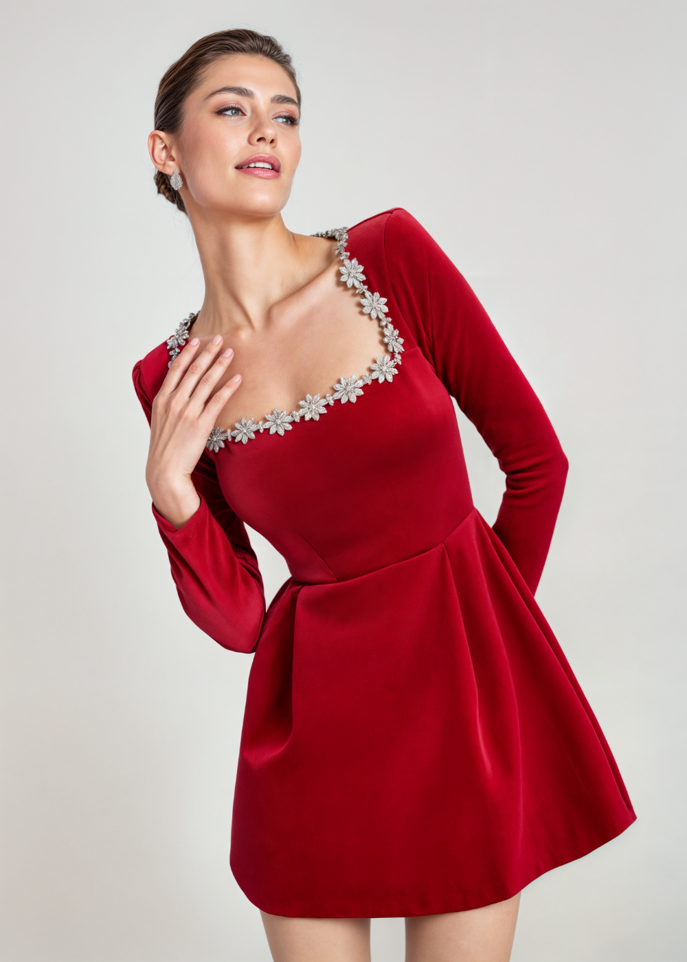 Violet | Rochie mini din catifea