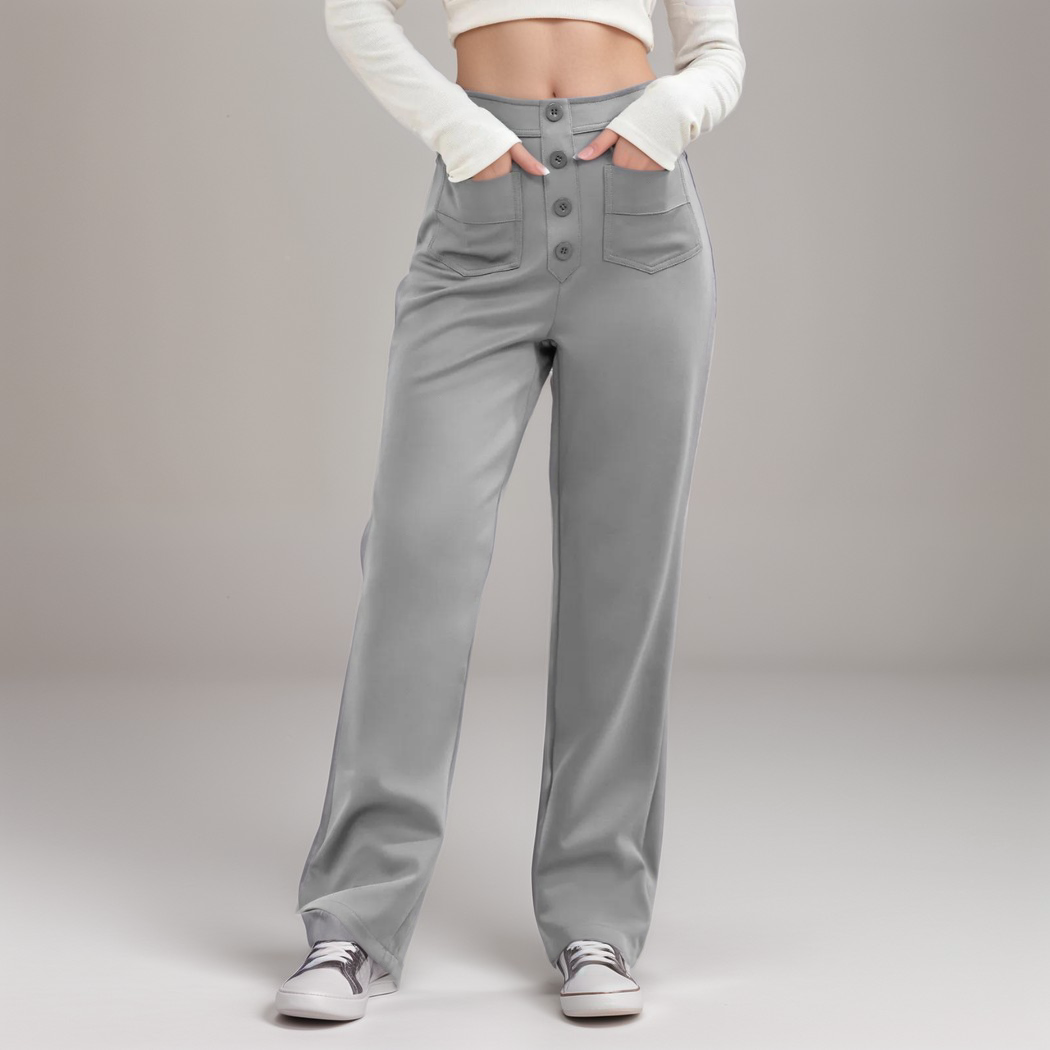 Nina | Pantaloni elastici cu talie înaltă