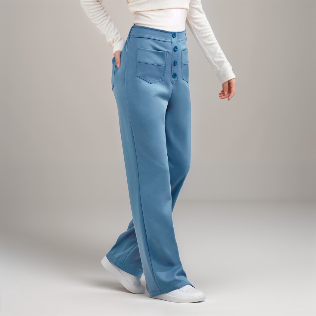 Nina | Pantaloni elastici cu talie înaltă