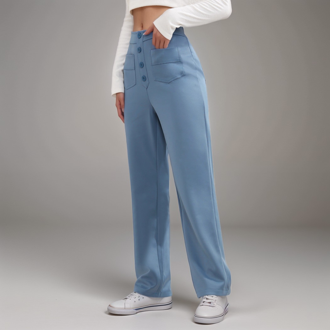 Nina | Pantaloni elastici cu talie înaltă