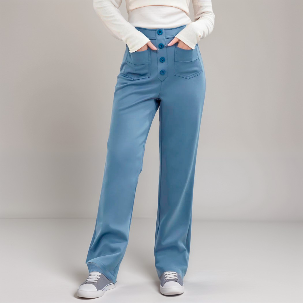 Nina | Pantaloni elastici cu talie înaltă