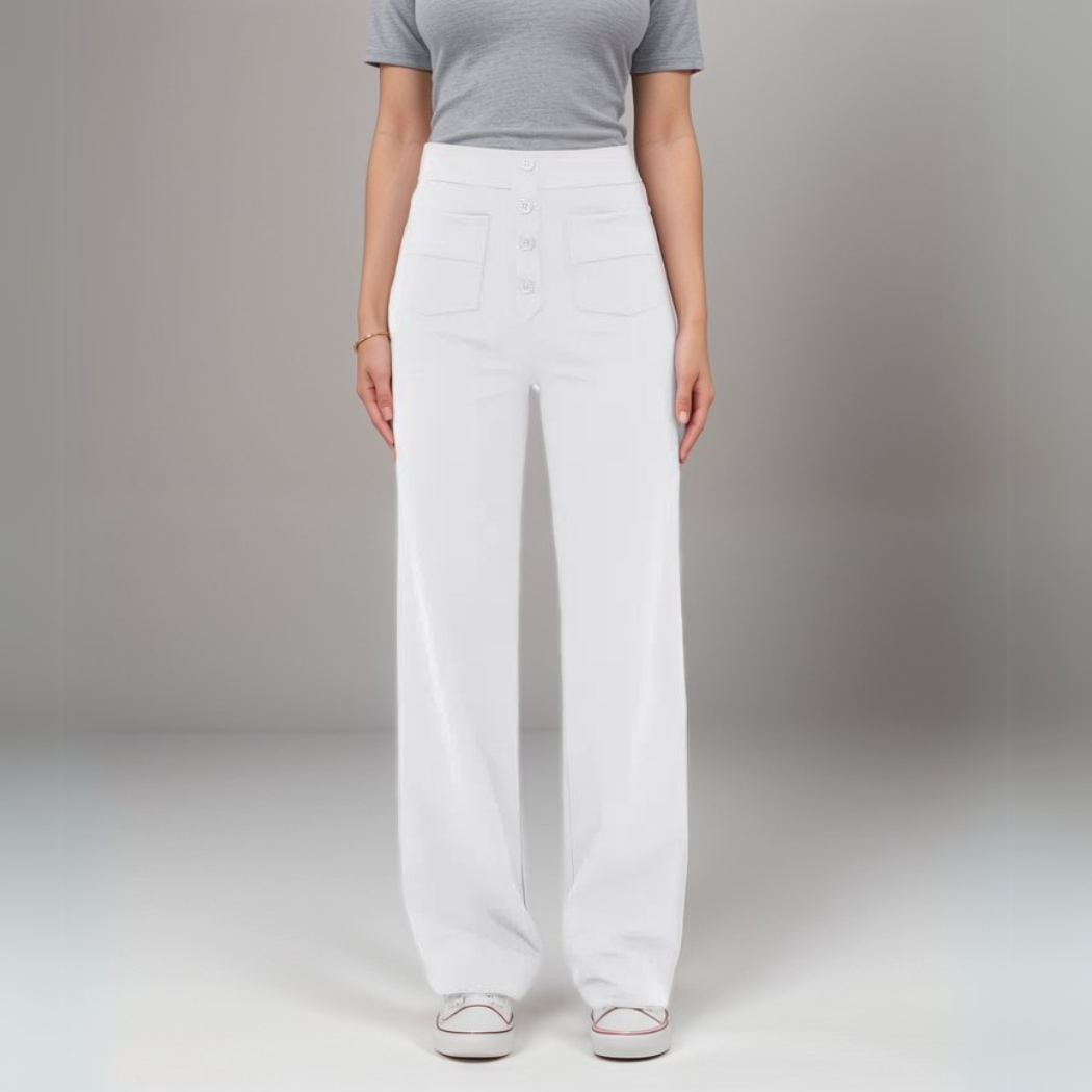 Nina | Pantaloni elastici cu talie înaltă