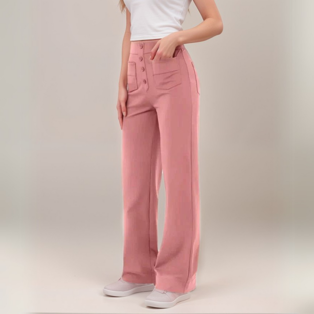 Nina | Pantaloni elastici cu talie înaltă