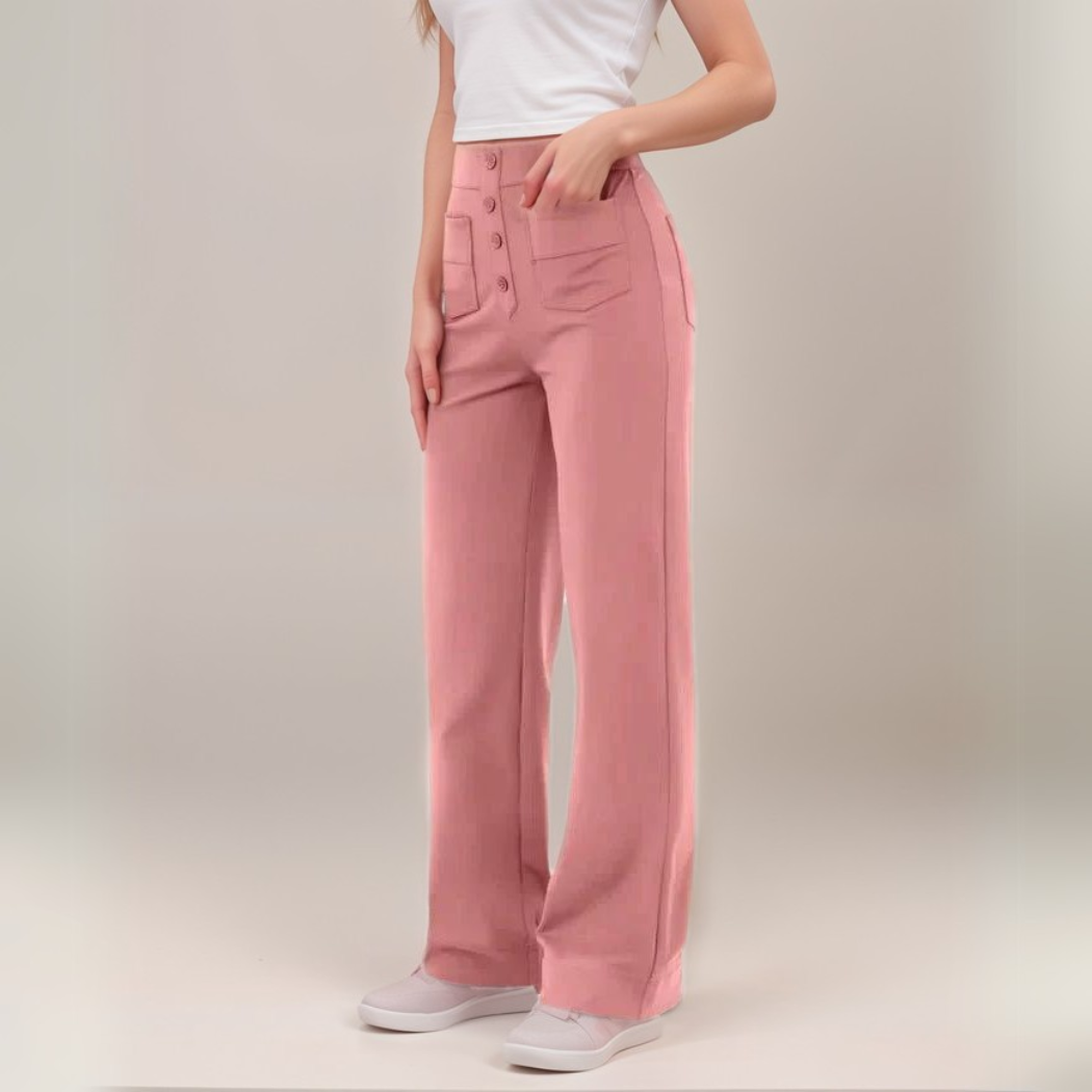 Nina | Pantaloni elastici cu talie înaltă