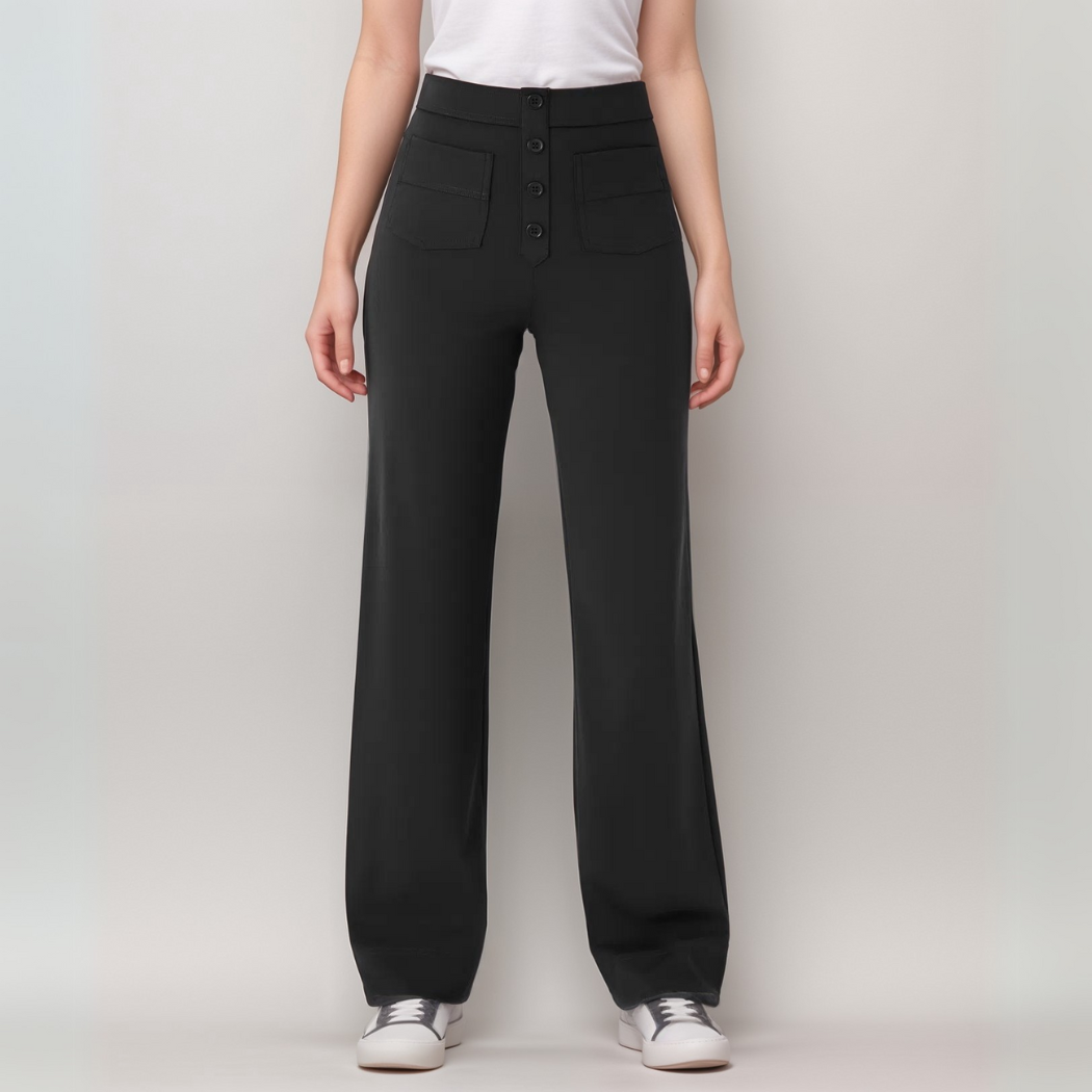 Nina | Pantaloni elastici cu talie înaltă