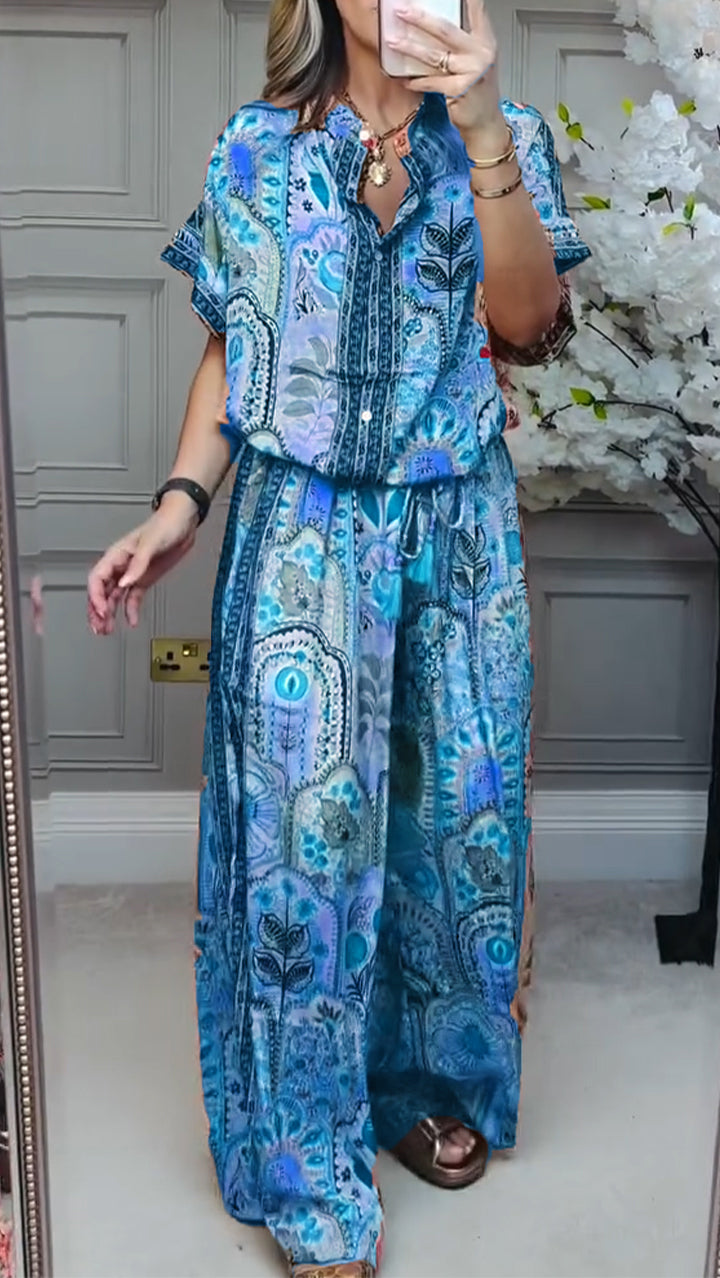 Kostym t-shirt med rund hals och tryck