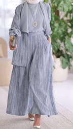 Set casual din trei piese cu dungi verticale