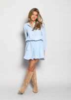 ROCHIE WAFFLE ALBASTRU DESCHIS