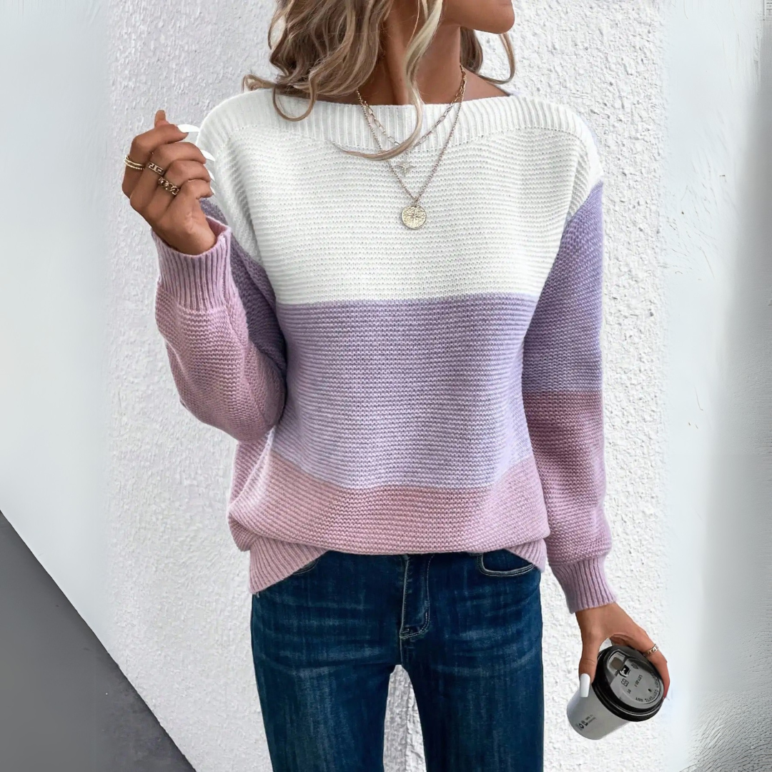 Clara | Pulover patchwork elegant în trei culori