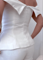 Costum din Bumbac și In, în Două Piese