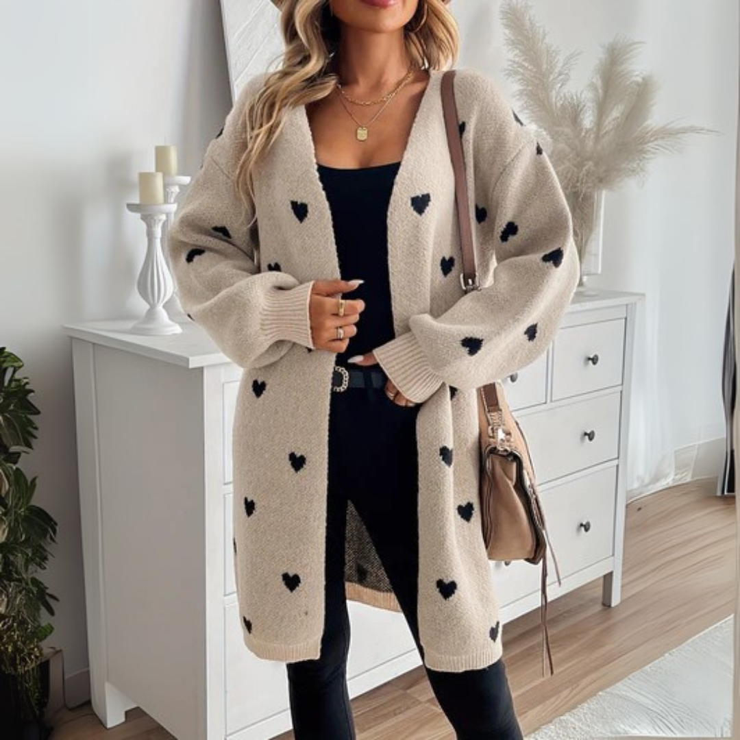 Julia | Cardigan cu model în formă de inimă