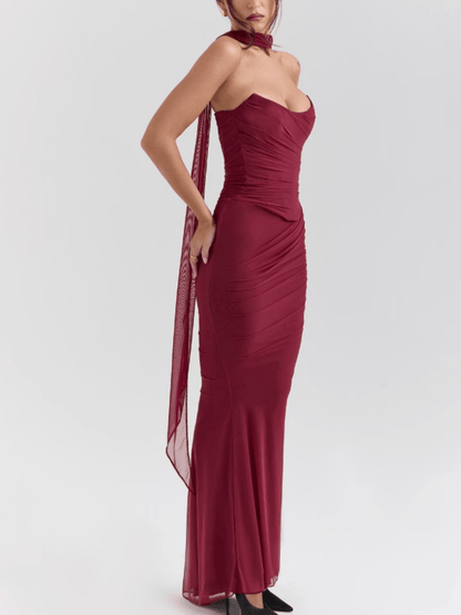 Bystkorsett utan axelband Cabernet med scarf runt halsen